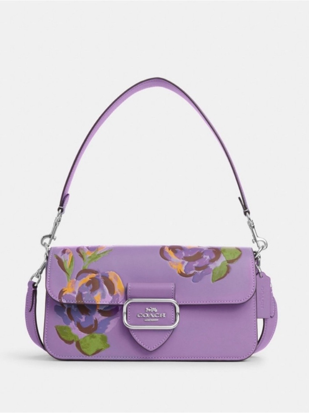 Brand New Coach Morgan Shoulder Bag With Rose Print